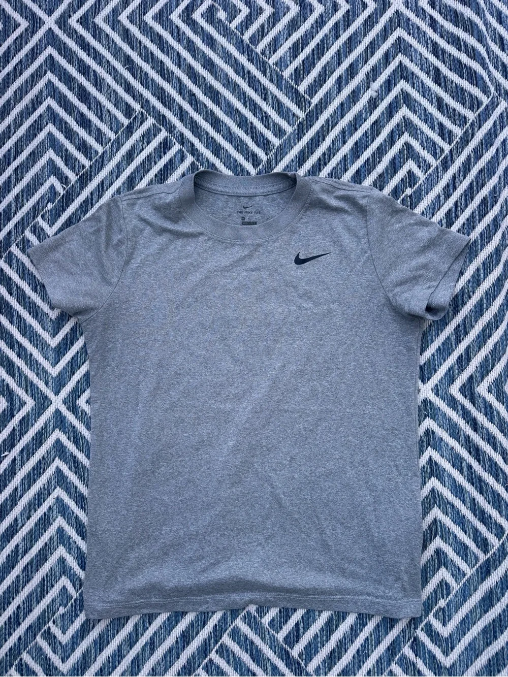 Nike Gray Heather Short Sleeve Tee with Black Swoosh